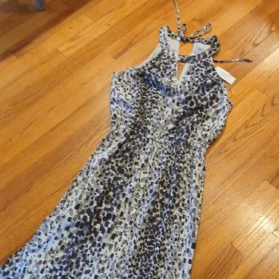 NWT Banana Republic Abstract Pint Halter -Style Maxi Dress   Size 2