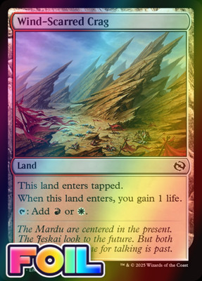 x1 Wind-Scarred Crag TDM Tarkir Dragonstorm MTG 271 FOIL LIFE LAND M/NM 1x