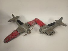 Early Hubley Red Engine Cast Iron Plane Lot For Parts