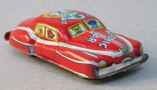 Vintage 1950's Tin Red Comic Car Made in Japan