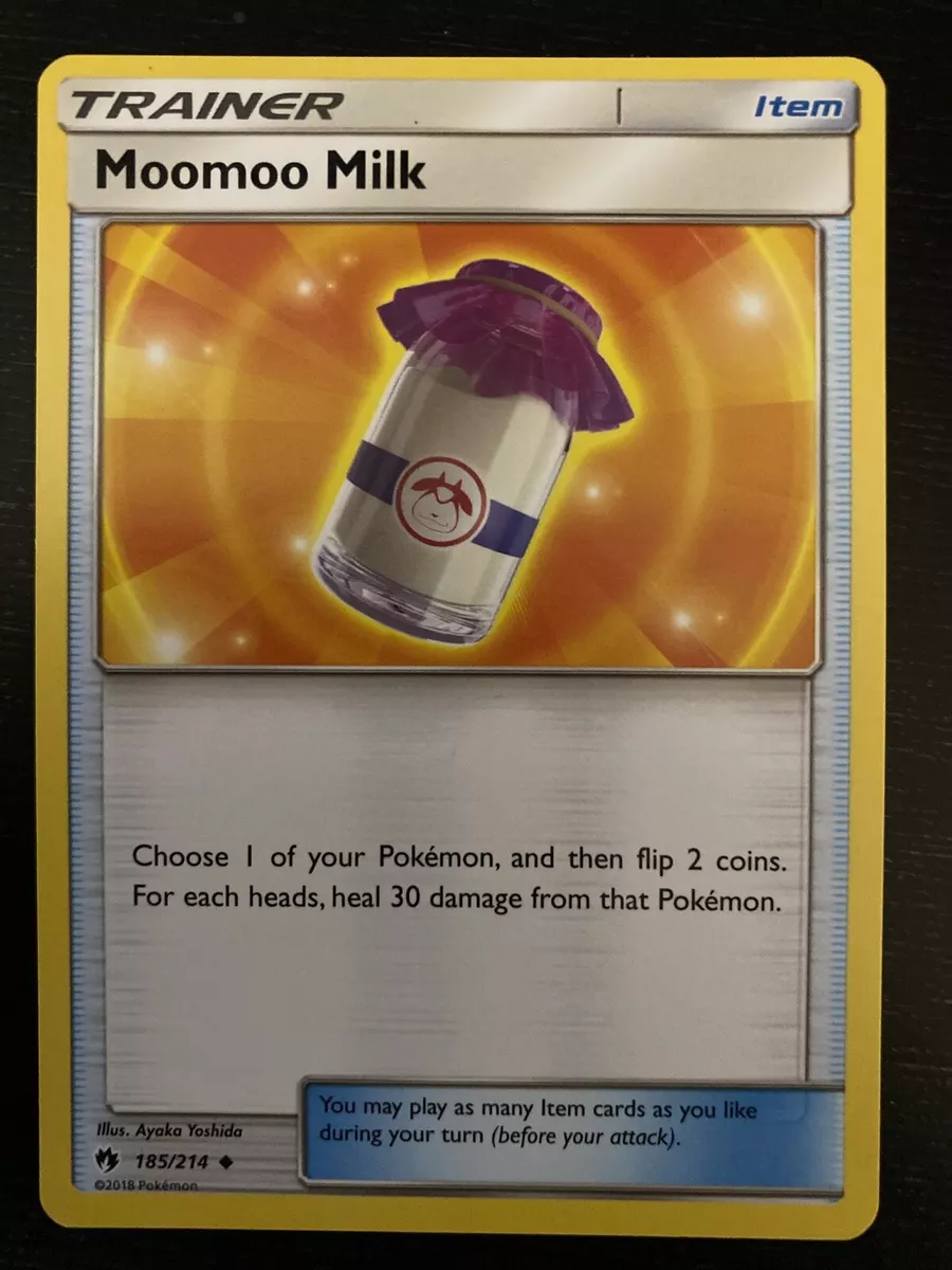 Moomoo Milk 185/214 - Uncommon Pokemon Trainer Card - Lost Thunder Set - NM