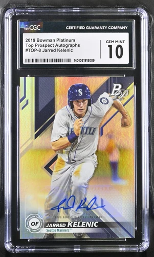 2019 Bowman Platinum Top Prospect Auto TOP-8 Jarred Kelenic CGC Gem Mint 10 - 10