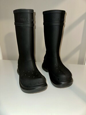 Balenciaga Women's Croc Boot in Black EU Size 40 US size 10 Authentic