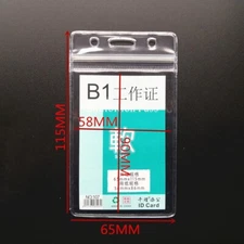 Vertical Clear soft Plastic ID Card Badge Holder  Waterproof  Wholesale