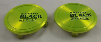 Black di Forza by Savini Wheels Lime Green Custom Wheel Center Cap Set 2 #C-SA02