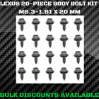 <!--F#f_0-->2002-2010 Lexus SC430 Firewall Splash Shield Bumper BODY BOLTS Screws M6.3-1.81 <!--F/-->
