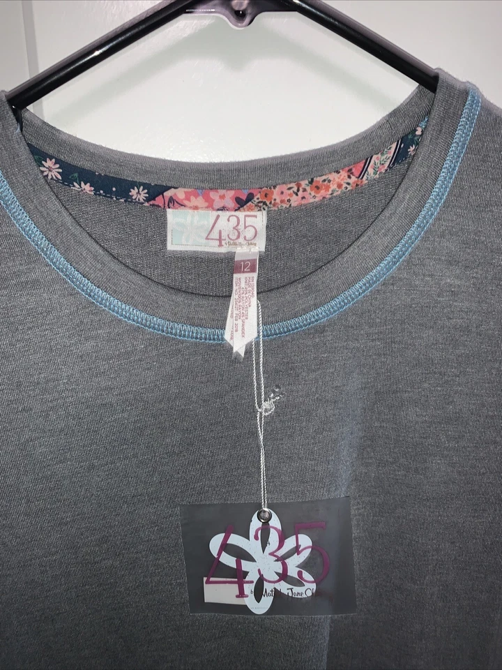 Camiseta 435 Matilda Jane Gris Floral Patchwork En Capas Be Kind Talla 12 Foto 2 de 4