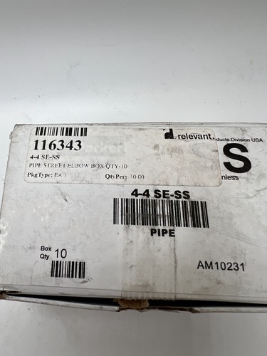 Box of 10 - Parker 1/4 MNPT x 1/4 FNPT 316SS Steet Elbow Parker 4-4 SE-SS - Picture 5 of 7
