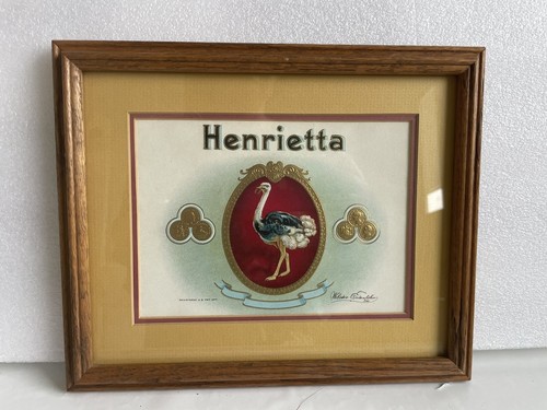 Vintage "HENRIETTA" Cigar Label Framed Art 9"x11"