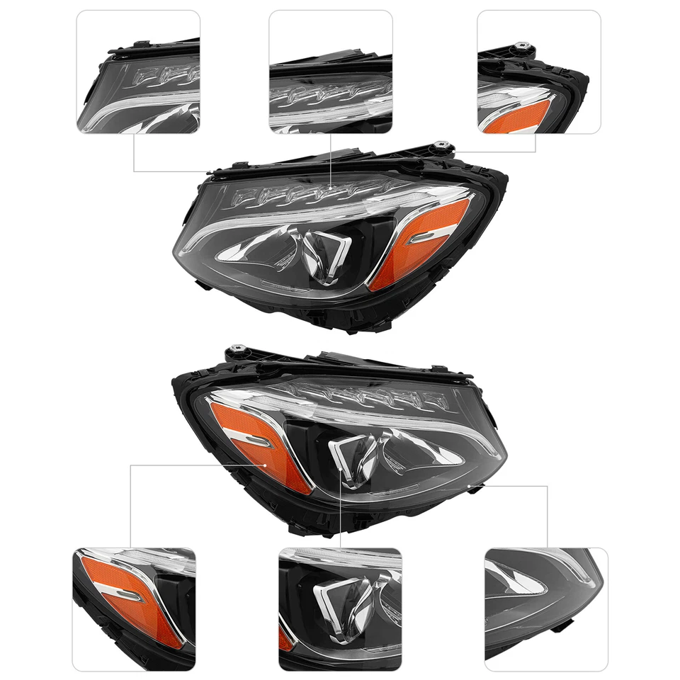 For 2015-2018 Mercedes-Benz C-Class C300 W205 LED Headlight Headlamps LH/RH Opt. - Изображение 4 из 4