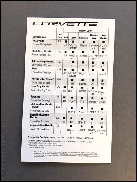 2011 Chevrolet Corvette Color Selector Paint Guide Brochure - Chevy Foto 2 de 2