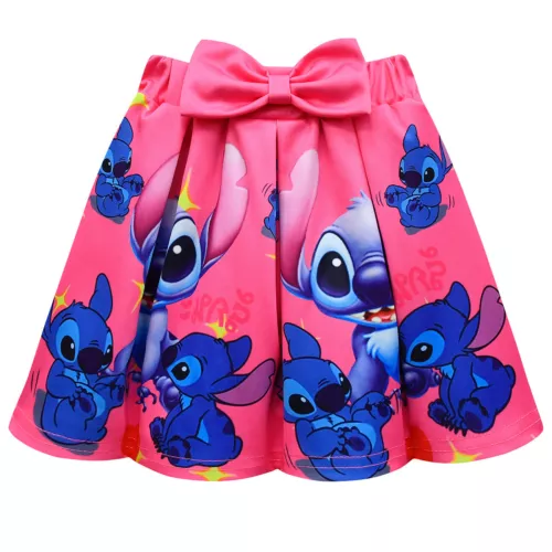 Lilo Stitch Girls T-Shirt Dress Kids Pleated Skirts Set Cute Print Outfit Gift - Picture 10 of 19