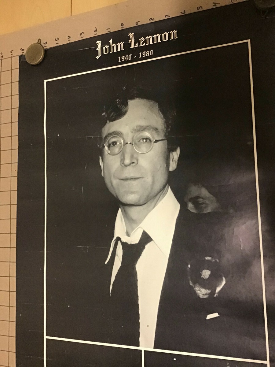 Original Music Poster: 1980 JOHN LENNON 1940-1980 GIVE PEACE A