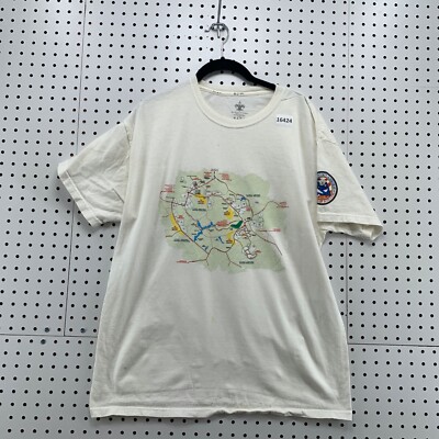 Boy Scout OF America Shirt Mens Large Map Graphic White Short Sleeve BSA TEE