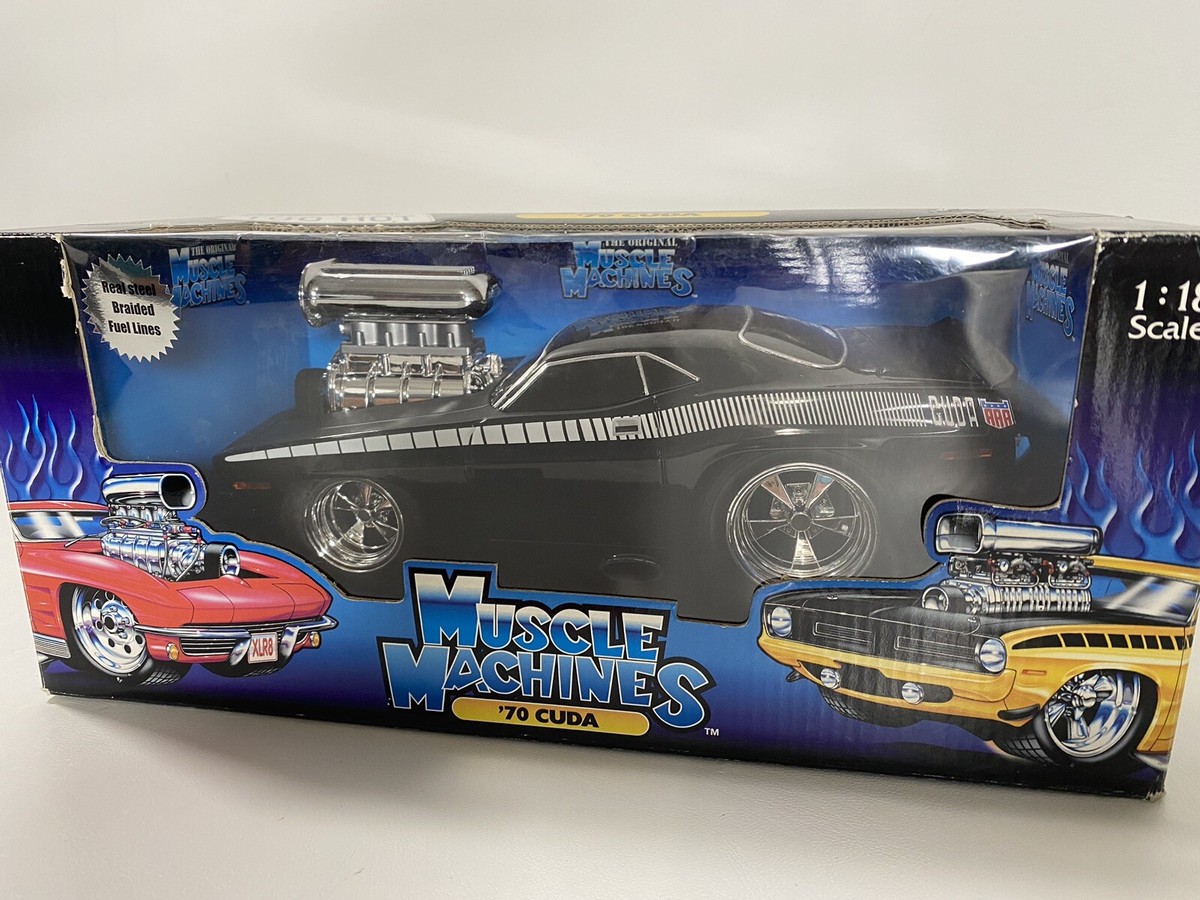Vintage collectible Muscle Machines 1970 Plymouth Cuda AAR Black 1