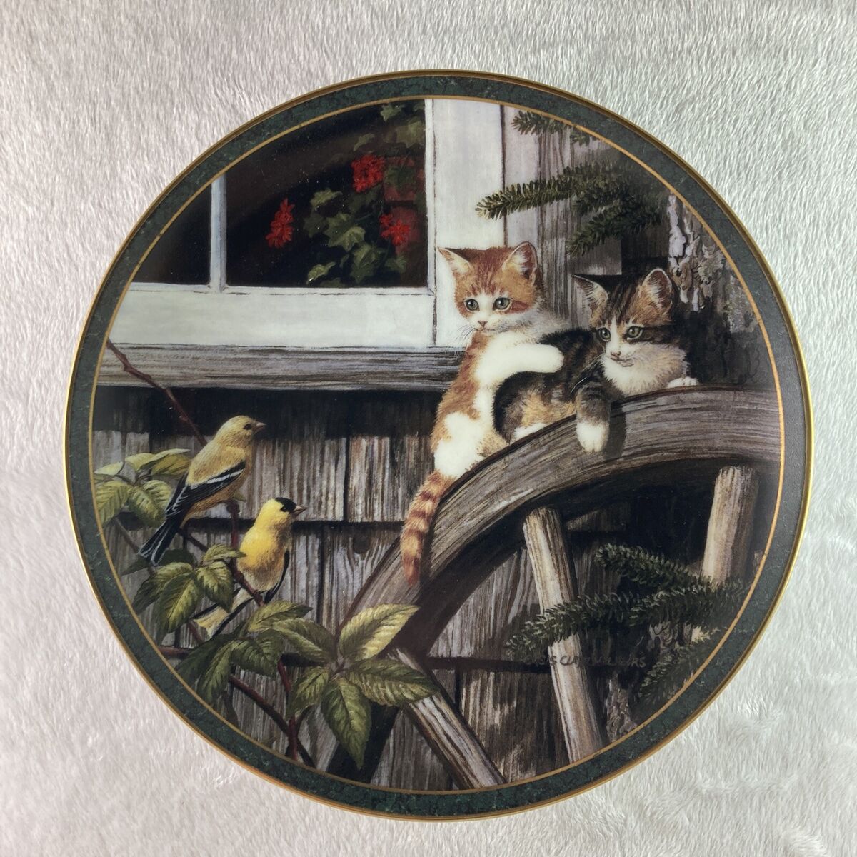 SURPRISE VISIT Plate Nosy Neighbors #5 Persis Weirs Cats Kittens