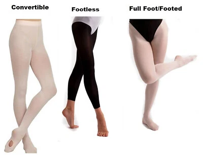 Dance Tights Girls Women's Convertible Footed Footless Soft Ballet Tights Semi