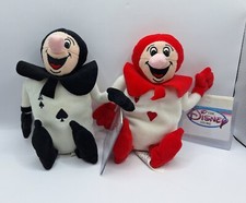 Disney Store Alice in Wonderland Hearts  Spade Ace Card Plush W/ Tags Lot Of 2