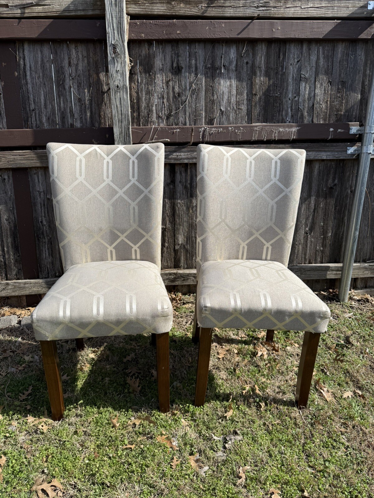 Set Of 2 Parsons Classic Upholstered Accent Dining Chairs, 23.5"D x 19"W x 38