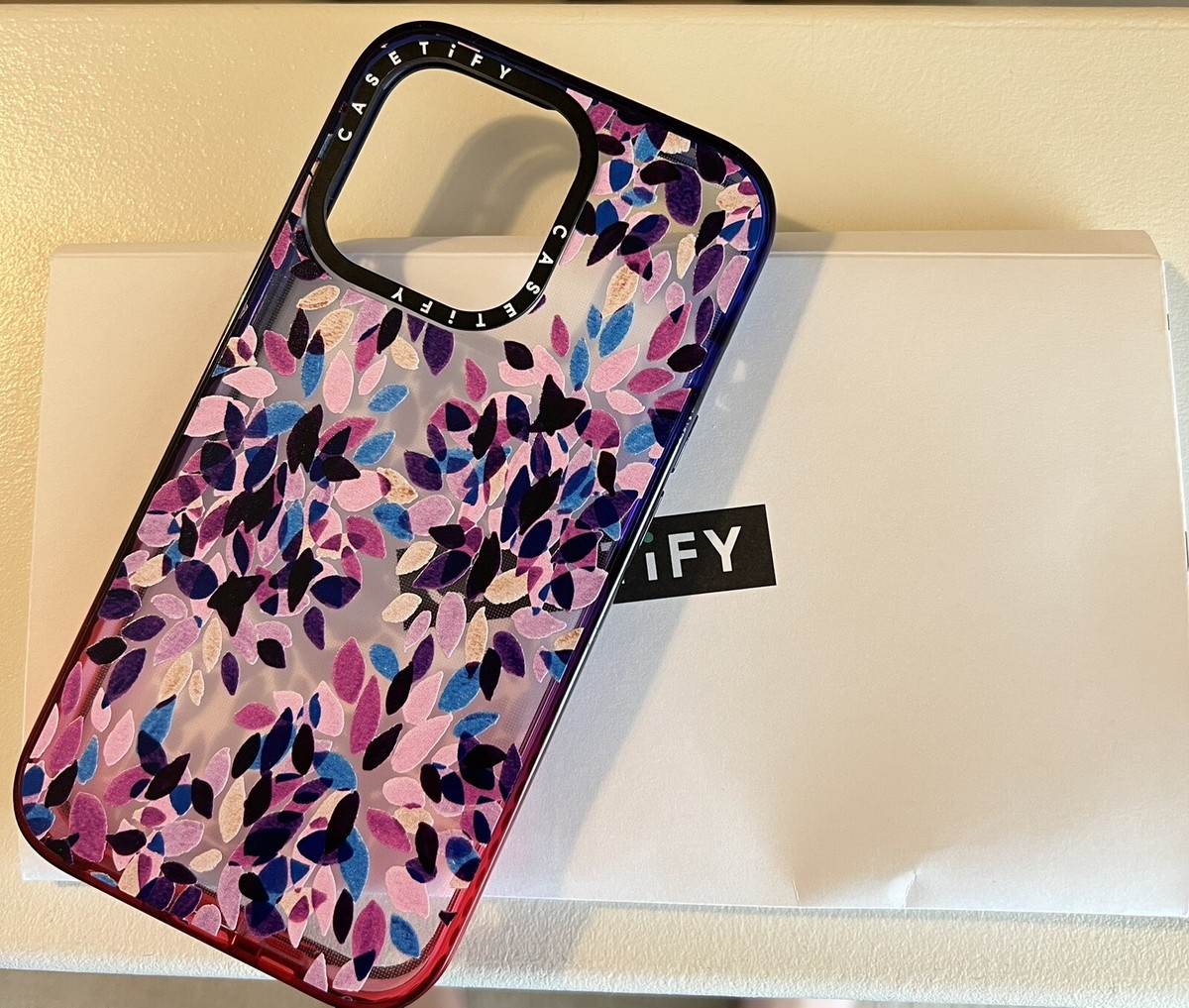 Casetify iphone 13 Pro case Pink And Purple Ombré Hydrangea Print