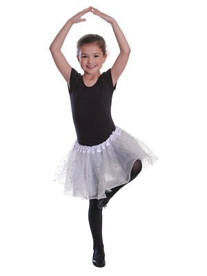 Tutu Weiß Mit Pailletten Sternen Kinder Ballerina Fee Kostüm Zubehör