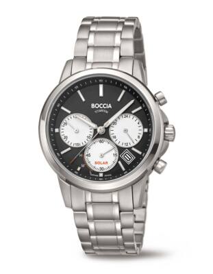 Boccia Titanium 3742-02 Titan Solar Herren-Chronograph 40mm