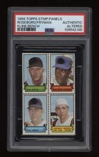 1969 Johnny Bench Fryman Kline Roseboro PSA Authentic Altered Topps Stamp