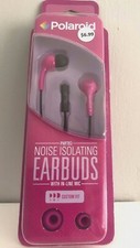 Polaroid Noise Isolating Earbuds With In-Line Mic  Extra Eartips PHP783 Pink
