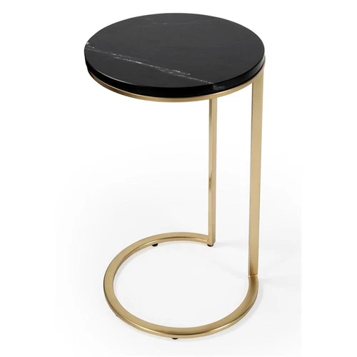 Butler Specialty Transitional Shounderia Marble Accent Table In Black And Gold - Picture 9 of 9