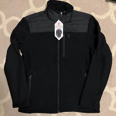Free Country Men's Fleece Jacket Jet Black Size Small NEW MSRP