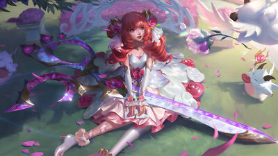 Anime Gwen League Of Legends Crystal Rose League  Gaming Mat Desk 8313