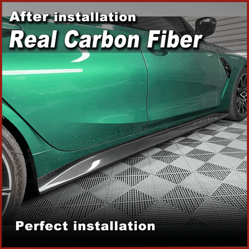 Fit For BMW G80 M3 2021-2024 REAL Carbon Fiber Side Skirt Extension Lip Spoiler - Picture 4 of 11