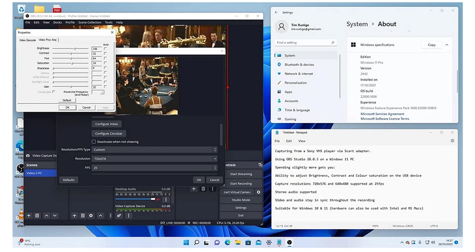 USB Video Capture for Windows 11/10/8/7. Copy VHS & Camcorder Tapes to PC & DVD. - image 3 of 4