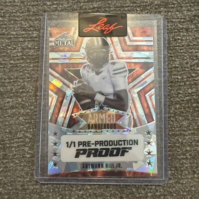 2024 Leaf Metal Football Proof 1/1 Armed Fire Ice - Antwann Hill Jr.