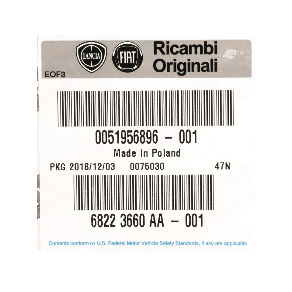 2014-2020 FIAT 500L ПРАВАЯ СТОРОНА ФАРЫ ЛАМПА OEM НОВЫЙ ПОДЛИННЫЙ MOPAR 68223660AA - Изображение 3 из 3