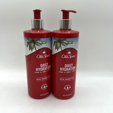 Old Spice FIJI Daily Hydration Hand  Body Lotion w/Coconut Oil 16 fl oz 2 Pack