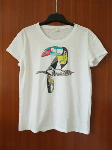 Esprit T-Shirt Tukan DE S 36 Pailletten weiß Baumwolle Vogel NEU Toucan TOP edc - Bild 1 von 9