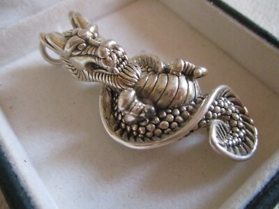 DRACHEN ANHÄNGER 925 SILBER VINTAGE SILVER DRAGON PENDANT