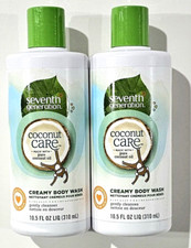 2 Pack Seventh Generation Coconut Care Pure Oil Creamy Body Wash Gently Cleanses
