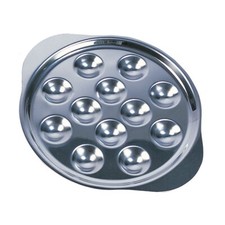 Assiette à escargots en Inox 12 trous Plat  INOX à escargot 