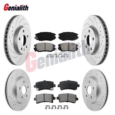 Front Rear Drilled Disc Rotors Brake Pads Kit for LaCrosse Regal Impala Malibu
