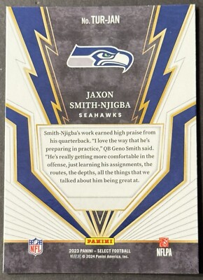 2023 Select Football Jaxon Smith-Njigba Rookie Turbo Charged #TUR