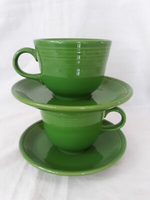 Fiestaware 2005 Shamrock Green Cup Saucer, Set/2