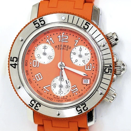 HERMÈS Orologio Hermes Clipper Chrono CL2.316 Cronografo Quarzo Donna Usa dalppone