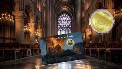 2026 Niue Notre Dame de Paris 1/1000 oz .9999 Gold Coin in Card