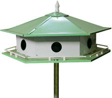 AHC-6N: Purple Martin 6-Room Aluminum Bird House & 19-Feet Pole Kit