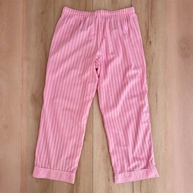 Victoria's Secret Iconic Pink Stripe Cotton Pajama Set Size Large (2016 Version)