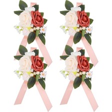 4 Floral Shoulder Corsages White Dusty Rose Mother of Bride Artificial Flower