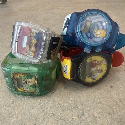 2002 Simpsons Talking Burger King Watch Set of 4! (Are we there yet , homer)