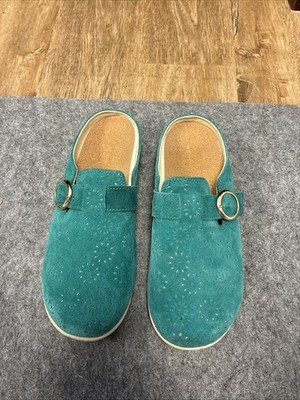 Waco Siesta Southwest Revitalign Orthotic Suede Clog, Shoe Size 8.5 B turquoise